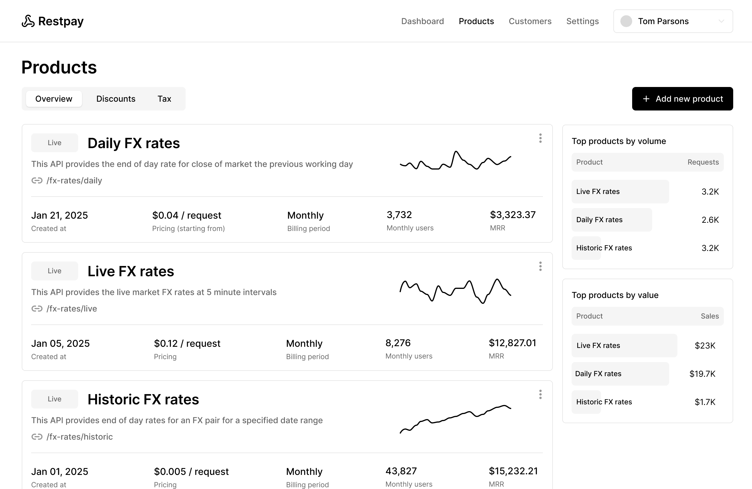 Product overview screenshot